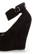 Cilo 41 Black Ankle Strap Platform Wedges