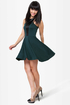 Front and Center Dark Green Dress
