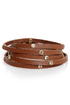 In High Diamond Brown Leather Wrap Bracelet