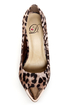 My Delicious Expo Tan Leopard Pointed Cap-Toe Pumps