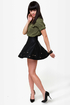 Star-Studded Cast Black Studded Vegan Leather Skirt