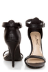 Anne Michelle Enzo 01 Black Ankle Strap Peep Toe Heels