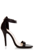 Anne Michelle Enzo 01 Black Ankle Strap Peep Toe Heels