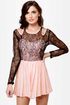 Romp-shaker Peach and Black Lace Romper