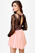 Romp-shaker Peach and Black Lace Romper