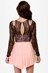 Romp-shaker Peach and Black Lace Romper