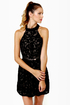 Velvet-iculture Black Halter Dress