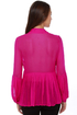 Pleat and Greet Fuchsia Silk Top