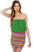 Tube-ilee Strapless Green Top