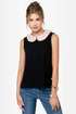 Pearly Sue Beaded Black Top