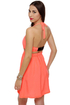 BB Dakota Lunette Neon Coral Halter Dress