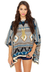 BB Dakota Dupree Blue Print Poncho
