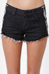 Billabong Lowah Embroidered Black Jean Shorts