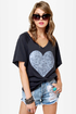 Billabong Heart You and Me Grey Print Top