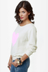 Billabong Thea Heart Print Ivory Sweater Top