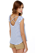 Billabong Dreaming Big Blue and White Striped Top