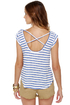 Billabong Dreaming Big Blue and White Striped Top