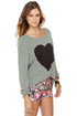 Billabong Homegirlz Po Crop Grey Heart Print Sweater