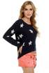 Billabong Homegirlz Po Crop Navy Star Print Sweater