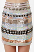 Undersea Casino Taupe Sequin Skirt