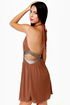 Cast in Bronze Brown Halter Dress
