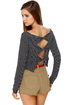 Brandy Melville John Galt Alanna Striped Blue Top