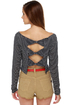 Brandy Melville John Galt Alanna Striped Blue Top