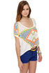 WkShp Temple Ivory Print Crop Top