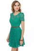 Floral Engagement Teal Lace Dress