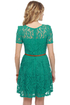 Floral Engagement Teal Lace Dress