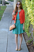 Floral Engagement Teal Lace Dress