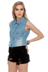 Hardly Strictly Sleeveless Denim Shirt