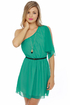 Dancing Queen One Shoulder Teal Dress