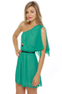 Dancing Queen One Shoulder Teal Dress