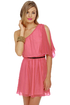 Dancing Queen One Shoulder Pink Dress