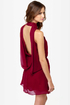 Drape Escape Backless Wine Red Dress