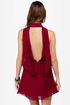 Drape Escape Backless Wine Red Dress