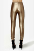 Leader of the Pack Gold Vegan Leather Leggings