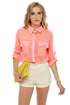 Kriss Kross Sheer Coral Top