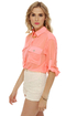 Kriss Kross Sheer Coral Top