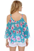 Mahalo Mama Blue Floral Print Top
