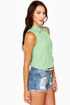 Hip Tips Sleeveless Mint Top