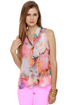 Lotus Sutra Sheer Print Top