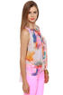 Lotus Sutra Sheer Print Top