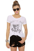 Chaser Ride Or Die White Print Fringe Tee