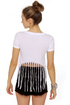 Chaser Ride Or Die White Print Fringe Tee