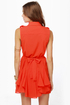 American Flare-lines Coral Red Dress