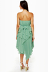 Frilled to be Here Strapless Sage Green Dress