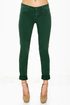 Dittos Dawn Mid Rise Green Skinny Jeans