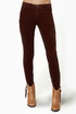 Dittos Jessica Mid-Rise Chocolate Brown Corduroy Pants